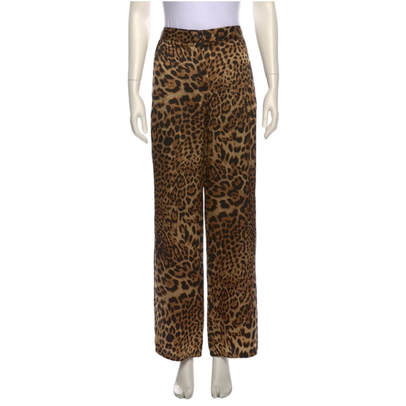 Nili Lotan Pants - Nili Lotan Silk Leopard Print Pants - S